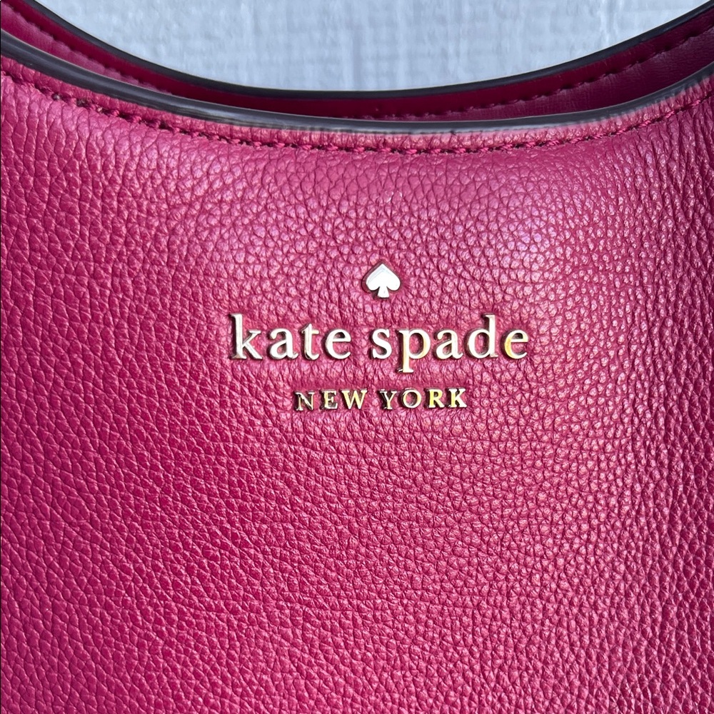 Kate Spade Aster Shoulder Bag Cranberry Cocktail Pebbled Leather EUC WKR00567 - Picture 2 of 12